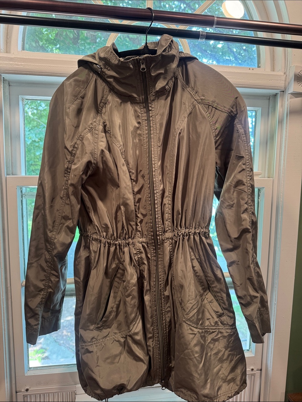 Olive Green Windbreaker/Rain Jacket